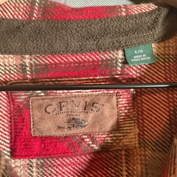 Orvis heavy flannel shirt size large - Picture 2 of 4